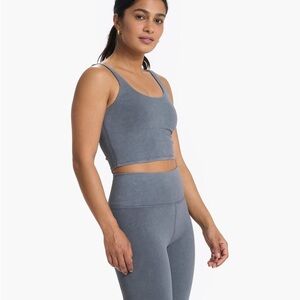 Vuori washed daily crop charcoal Gray Tank Top workout bra
